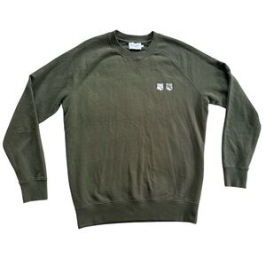 Maison Kitsune Men's Double Fox Sweatshirt GREEN Size L  JM00330KM0001